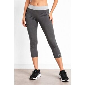 Nike Leggings Womens Large Gray Dri-Fit Pro Capri Tight CJ4187-068